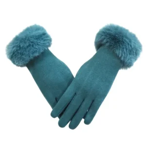 Stylish Plush Cuff Gloves