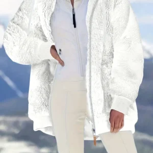 Fuzzy Hooded Pockets Coat