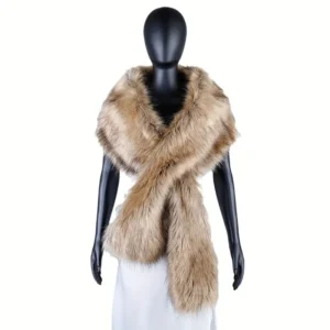 Faux Fur Shawl With Soft Polyester Filling