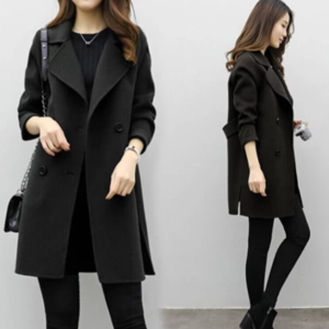 Loose Slim Coat Sweater (Black)
